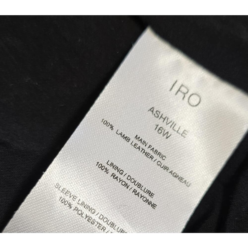 IRO Ashville Black Lambskin Leather Moto Biker Jacket RARE Size US 10 EU 42 - Picture 13 of 15
